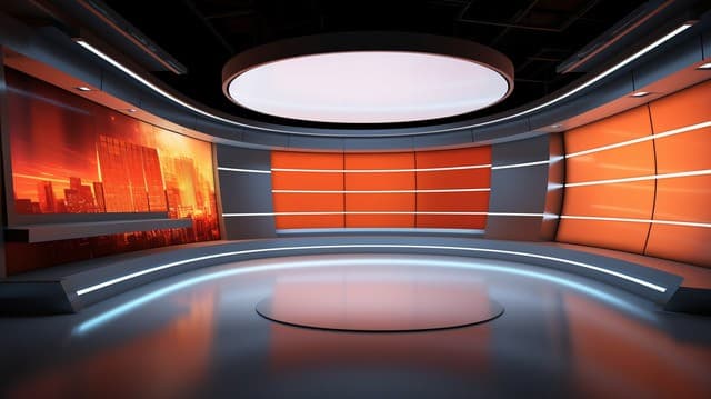 Broadcast news studio
